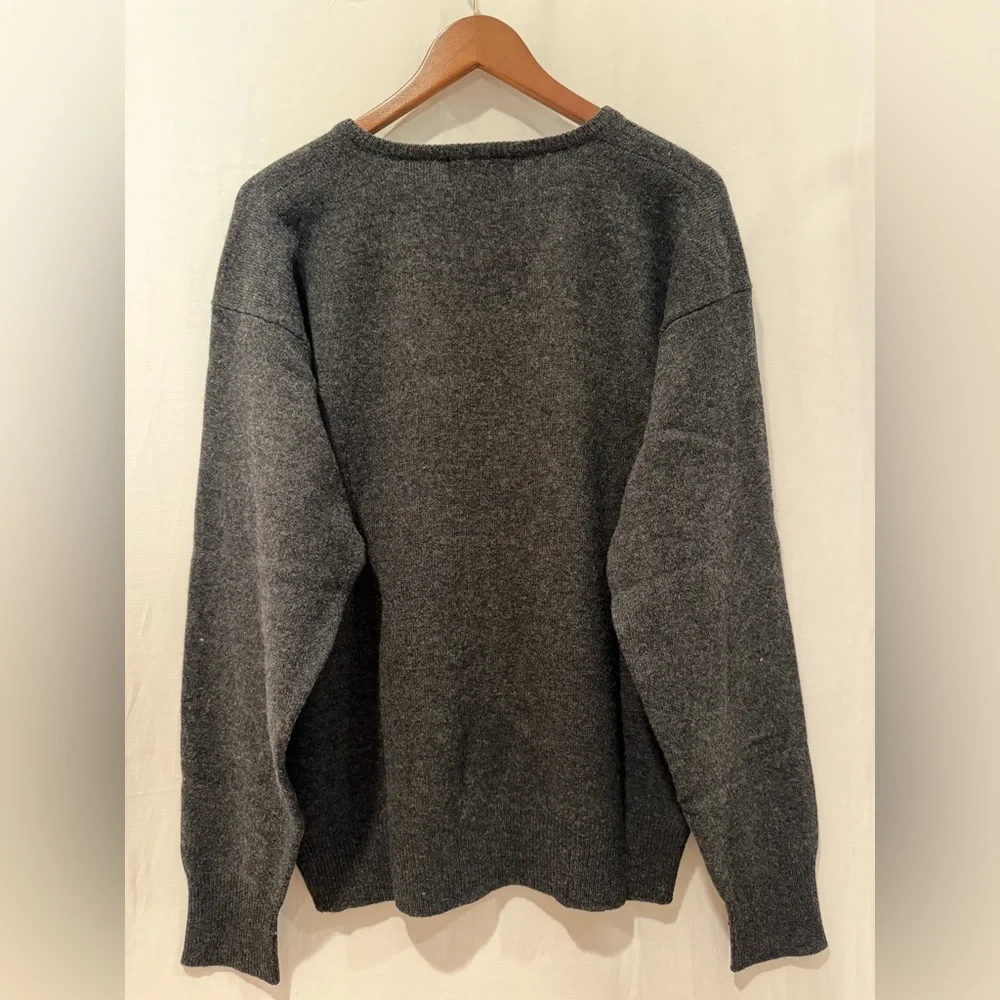 BRITCHES Great Outdoors Men’s 100% Lambswool V Neck Sweater - Charcoal Grey - XL